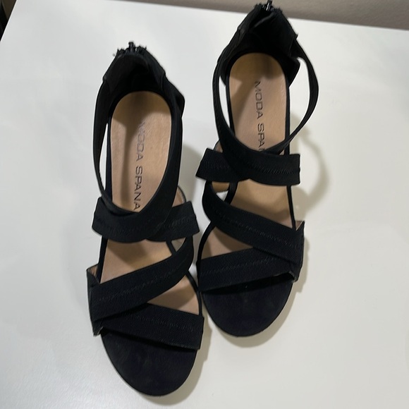 Black strappy cork wedges - Picture 4 of 5